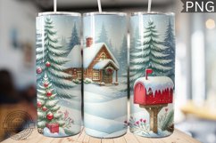 Christmas Watercolor Tumbler Wrap - Christmas PNG Design Product Image 1