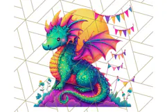 Cute Fantasy Dragon Clipart PNG, Bold Baby Dragon Clip Art Product Image 2