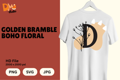 Golden Bramble Boho Floral Monogram Product Image 1