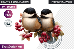 Birds Watercolor Winter Wildlife Arctic Animal Clipart PNG Product Image 1