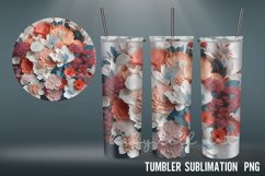 3D Colorful Flowers Tumbler Sublimation PNG Product Image 7