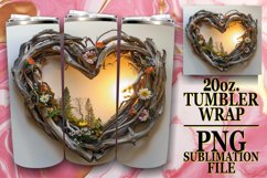 Summer Floral Delight Tumbler Sublimation - 3D Heart Frame Product Image 1