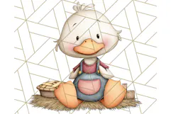 Fall Farm Animal Clipart, Autumn Barnyard PNG Illustrations Product Image 2