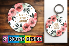 Joyful Circle Keychains Design, Flower Quote Product Image 1