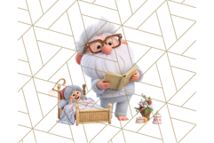 Santa’s Pajama Day Clipart, Cute Christmas Bedtime PNG Product Image 2