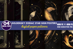 GoldenSky Zodiac Star Sign Posters Bundle PNG Product Image 15