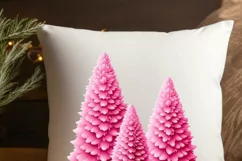 Merry Christmas Pink Trees Png, Sublimation Designs Product Image 2