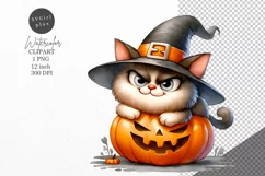 Halloween clipart, Cat clipart, Autumn clipart Product Image 1