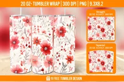 Valentine Rose Tumbler Wrap Designs, Sublimation Wrap Product Image 1