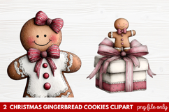 Christmas Gingerbread Cookies Clipart | Cute Holiday Cookie Product Image 1