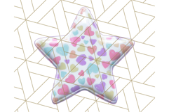 Cute Puffy Star Clipart PNG, 3D Glossy Pastel Stars Clip Art Product Image 2