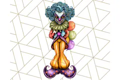 Creepy Clown Halloween PNG Clipart, Spooky Circus Art Product Image 2
