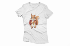 Cute Squirrel with Backpack Holding a Pencil Watercolor PNG Product Image 4
