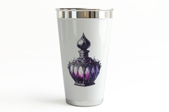 Gothic Ornate Perfume Bottle Faceted Gem Halloween PNG Product Image 3