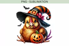 Funny Chicken Witch PNG | Halloween Chicken Lady Shirt Product Image 4