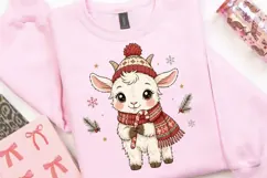Christmas Baby Goat With Candy Cane PNG Sublimation Design Product Image 5