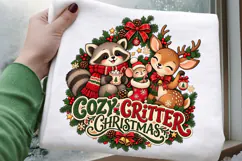 Cozy Critter Christmas Woodland Animals Holiday Sublimation Product Image 3