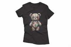 Stitched Teddy Bear Doll Button Eyes Halloween PNG Cute Product Image 4