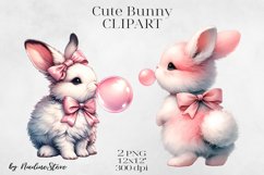 Cute Baby Bunny Clipart PNG. Product Image 1