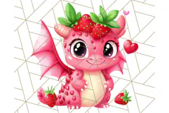 Strawberry Fruit PNG Clipart, Adorable Kawaii Characters Png Product Image 2