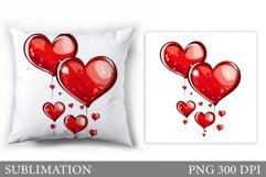 Hearts Pillow Design. Valentines Pillow Sublimation Product Image 1