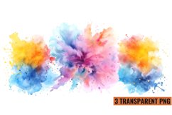 Color Splash Watercolor Clipart, Product Image 1