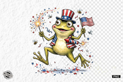 Patriotic Whimsical Frogs PNG Clipart Product Image 1