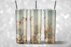 Watercolor Shabby Chic Flowers Tumbler Wrap Sublimation Desi Product Image 2
