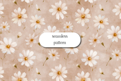 Soft Beige Daisy Floral Seamless Pattern Elegant Style Product Image 1