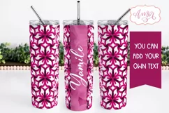 Pink floral Tumbler Wrap for Sublimation | Customizable PNG Product Image 1