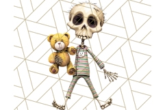 Quirky Skeleton Clipart PNG, Funny Halloween Bones Art Product Image 2