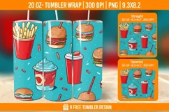 Fast Food Tumbler Wrap Designs, Sublimation Wrap Product Image 1