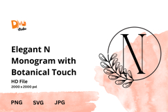 Elegant Monogram with Botanical Touch Product Image 1