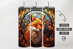 Fox Stained Glass Square Coaster - 04 Variations Product Image 1