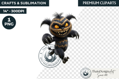 Halloween Little Monster Clipart Png, Spooky Cute Fantasy Product Image 1