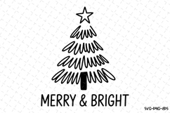 Merry &amp; Bright Svg | Christmas Svg | Svg Cut Files Product Image 1
