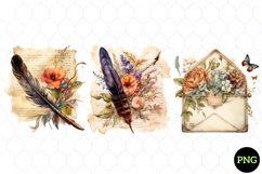 Vintage Floral Writing Clipart Product Image 1
