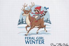 Winter Raccoon Sublimation Clipart PNG Product Image 1