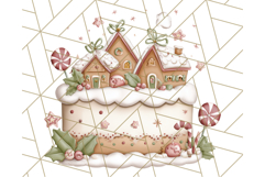 Christmas Cake Clipart PNG, Cottagecore Holiday Desserts Product Image 2