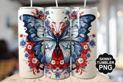 Butterfly Tumbler Wrap for Sublimation - 4th of july Tumbler Product Image 1