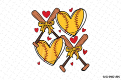 Softball Hearts SVG Design | SVG Cut files Product Image 1