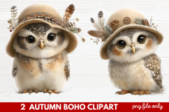 Autumn Boho Clipart | Fall Bohemian Aesthetic PNG Illustrati Product Image 1