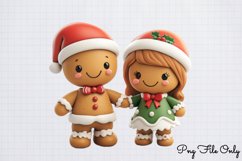 Watercolor Christmas Gingerbread Man Clipart PNG Product Image 1