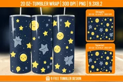 Day And Night Tumbler Wrap Designs, Sublimation Wrap Product Image 1