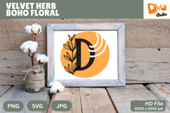 Velvet Herb Boho Floral Monogram Product Image 1