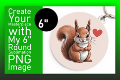 Whimsical Round Design Keychain Template , Valenines Animals Product Image 1