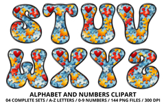 Autism Awareness Doodle Letters Love Puzzle Alphabet PNG Product Image 4