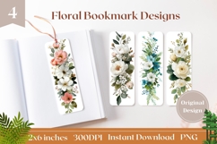 White Peony Bookmark Printable, Flowers Bookmark Print Product Image 1