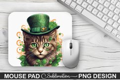 St. Patrick&#039;s Day Cat Sublimation Mouse Pad Design Product Image 1