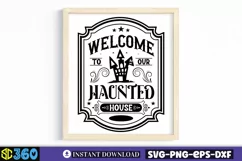 Welcome to our haunted house SVG, Vintage Halloween Sign SVG Product Image 2
